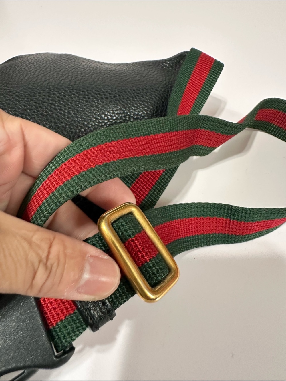 GUCCI ❤️🌟Black Leather Logo Web Belt Bag Small⭐️ - Picture 4 of 8